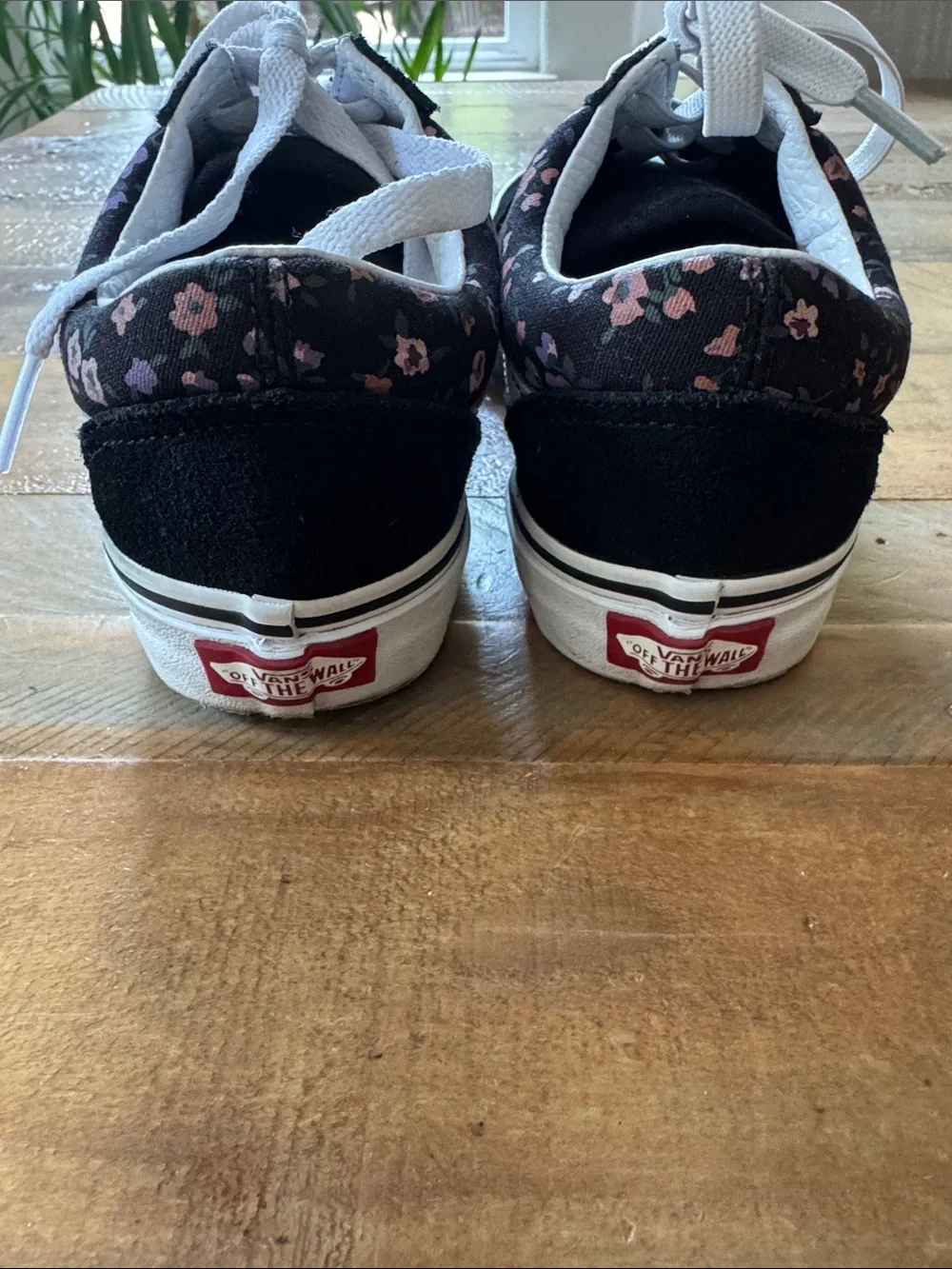 Vans Black Low-Top Sneakers with Pink & Purple Floral Print old skool girls 5